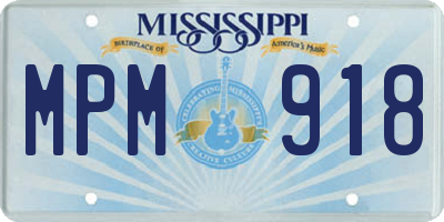 MS license plate MPM918
