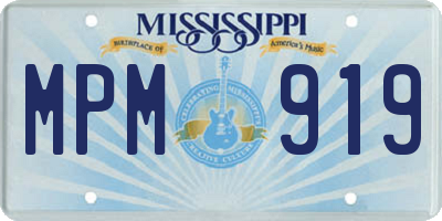 MS license plate MPM919