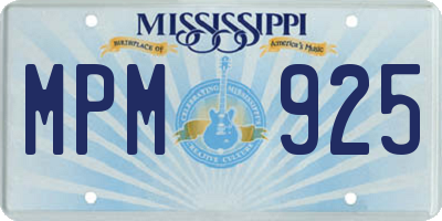 MS license plate MPM925