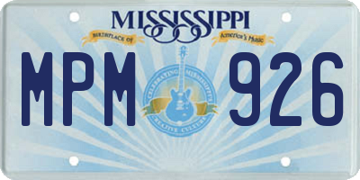 MS license plate MPM926