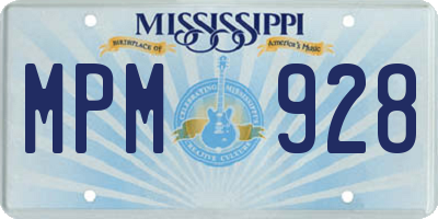 MS license plate MPM928