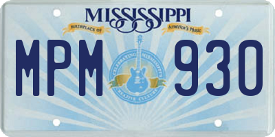 MS license plate MPM930