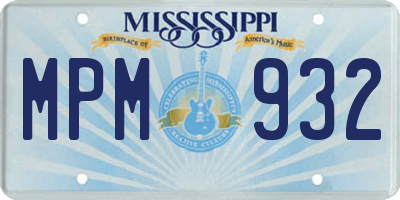 MS license plate MPM932