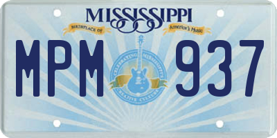 MS license plate MPM937