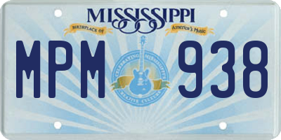 MS license plate MPM938