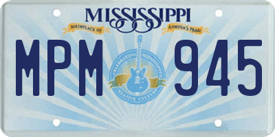 MS license plate MPM945