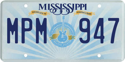 MS license plate MPM947