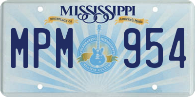 MS license plate MPM954