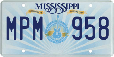 MS license plate MPM958