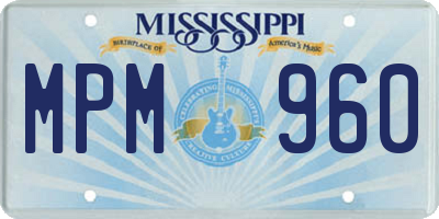 MS license plate MPM960
