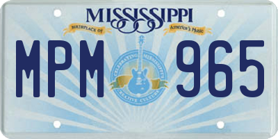 MS license plate MPM965