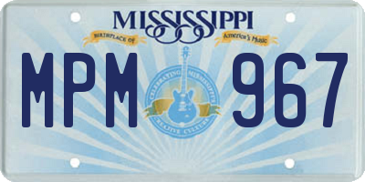 MS license plate MPM967