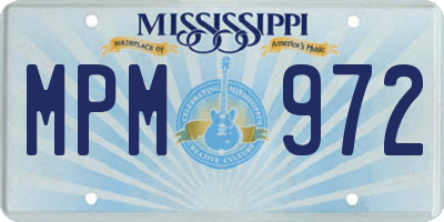 MS license plate MPM972