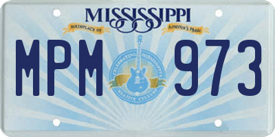MS license plate MPM973