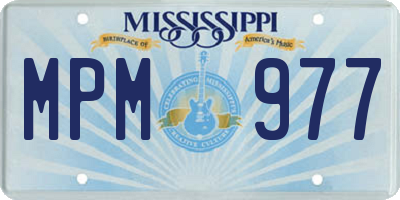 MS license plate MPM977