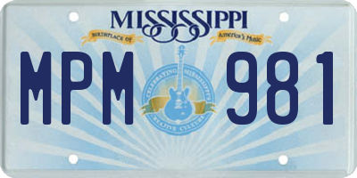 MS license plate MPM981