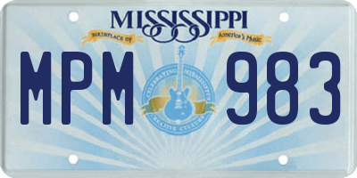 MS license plate MPM983
