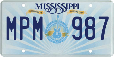 MS license plate MPM987