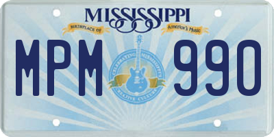 MS license plate MPM990