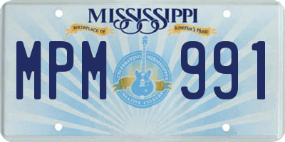 MS license plate MPM991