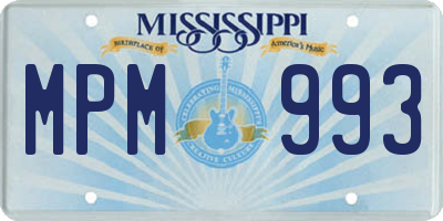 MS license plate MPM993