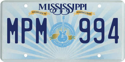 MS license plate MPM994