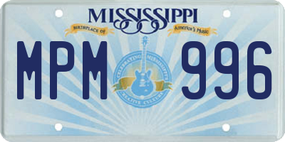MS license plate MPM996