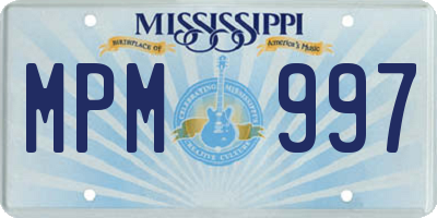 MS license plate MPM997