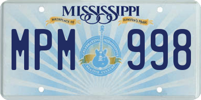 MS license plate MPM998