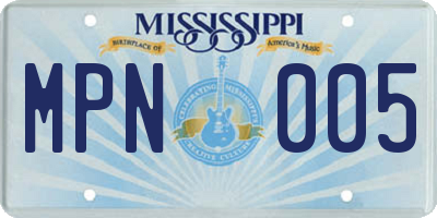 MS license plate MPN005