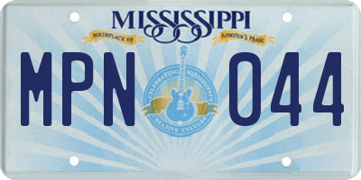 MS license plate MPN044