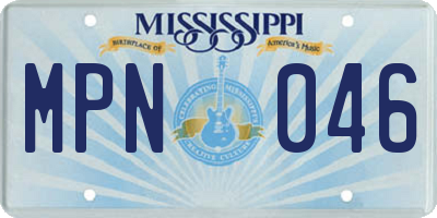 MS license plate MPN046