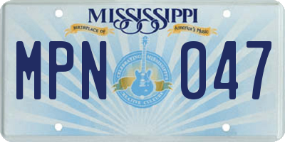 MS license plate MPN047