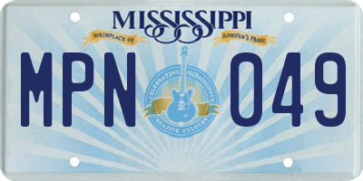 MS license plate MPN049