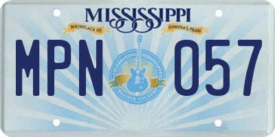 MS license plate MPN057