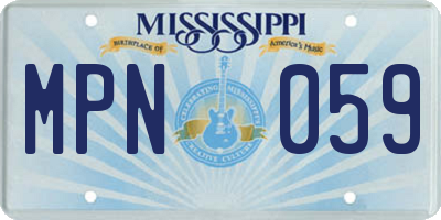MS license plate MPN059