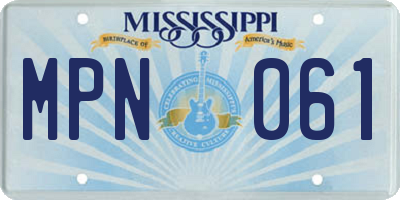MS license plate MPN061