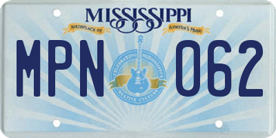 MS license plate MPN062