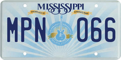 MS license plate MPN066
