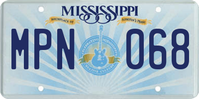 MS license plate MPN068