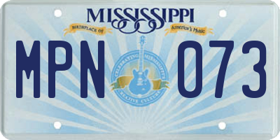 MS license plate MPN073