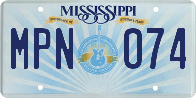 MS license plate MPN074