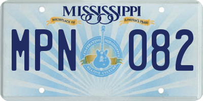 MS license plate MPN082
