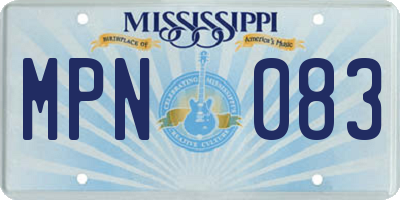MS license plate MPN083