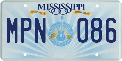 MS license plate MPN086