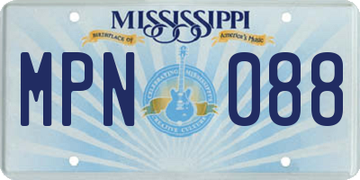 MS license plate MPN088