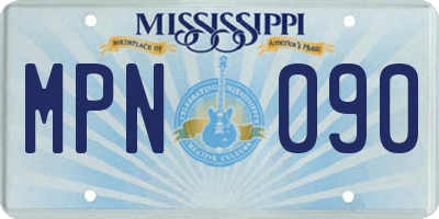 MS license plate MPN090