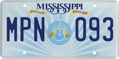 MS license plate MPN093