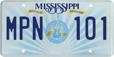 MS license plate MPN101