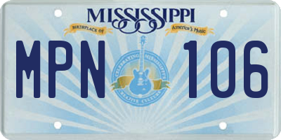 MS license plate MPN106